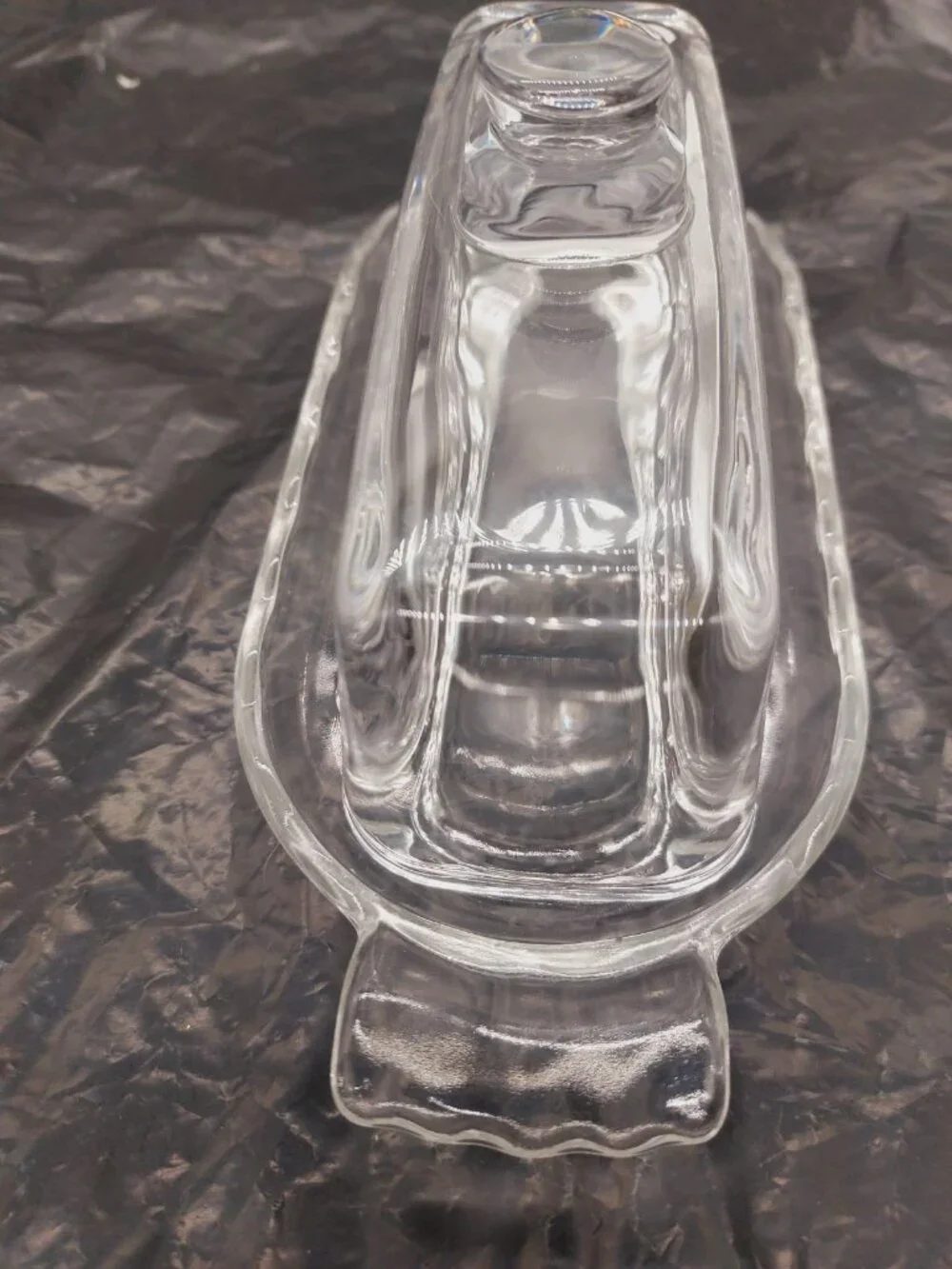 Glass Butter Dish with Lid for Countertop Clear Crystal Classic